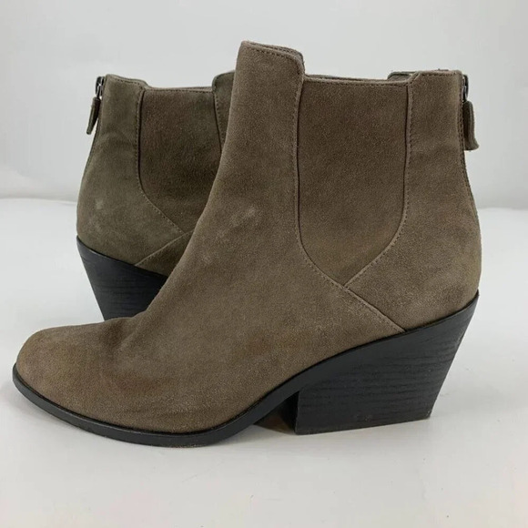 Eileen Fisher Women's Peer Suede Leather Ankle Stacked Heel‎ Booties Size 8.5 - Picture 6 of 14